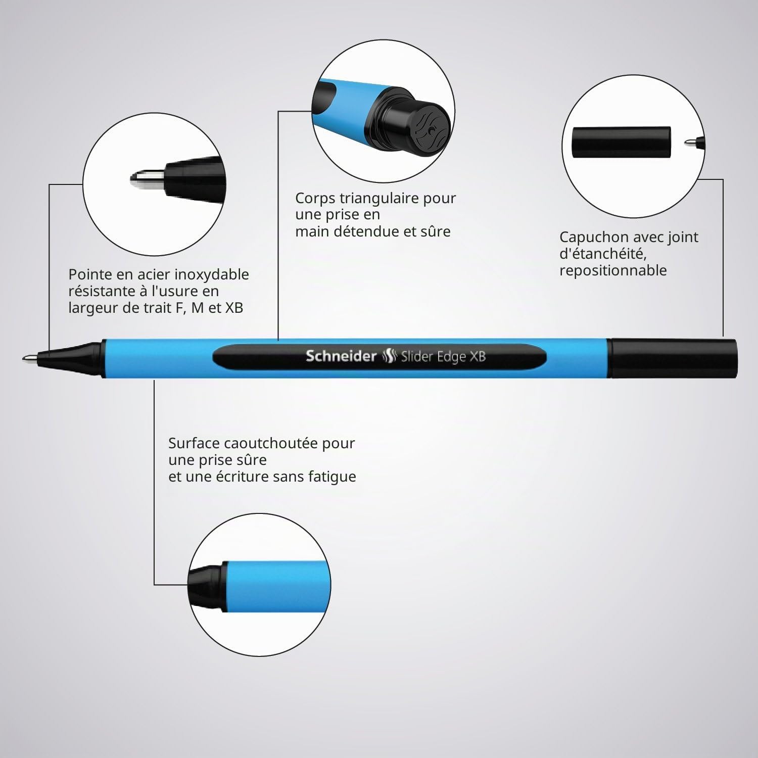Thumbnail 5 de Schneider 152290 Slider Edge — Stylo bille XB, pochette de 10 couleurs assorties