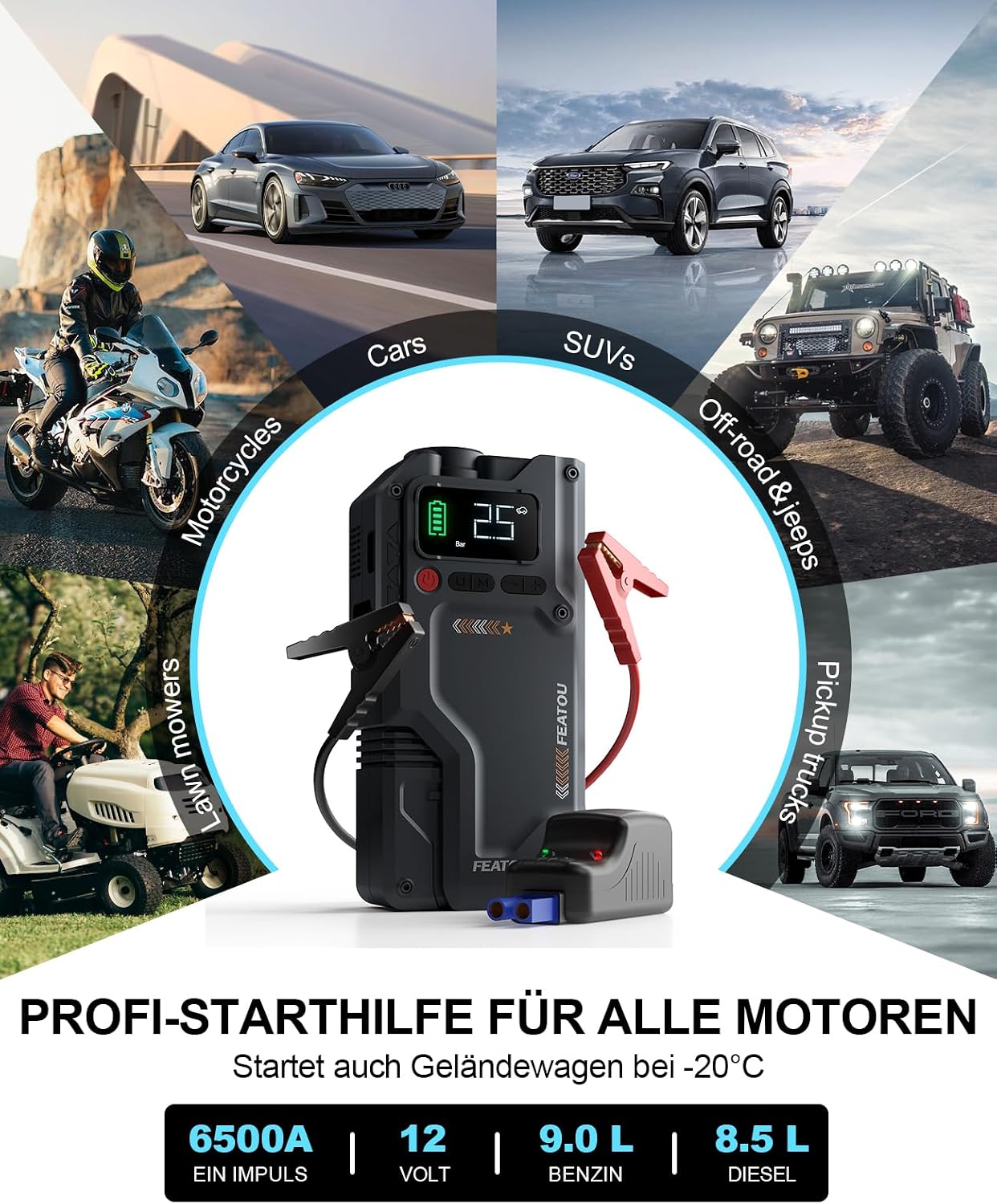 Thumbnail 6 de Starthilfe Powerbank 6500A mit Kompressor