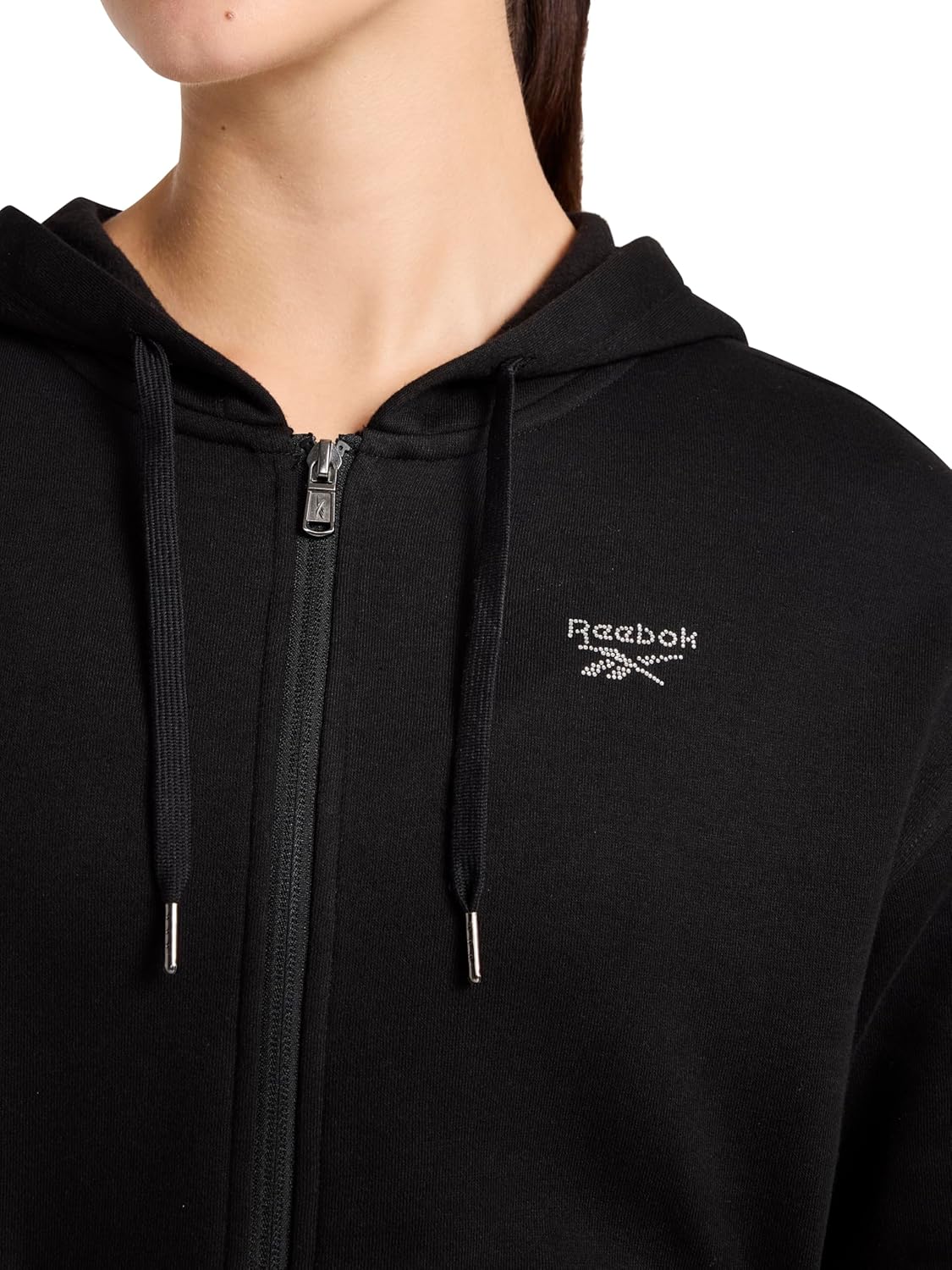 Thumbnail 5 de Reebok Women's Rhinestone Full-Zip Hoodie, Standard Fit, Midweight Cotton-Poly Review