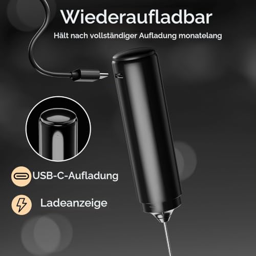 Thumbnail 3 de New England Stories Wiederaufladbarer Milchaufschäumer – 2-in-1 Doppelfeder-Schneebesen (USB, kabellos)