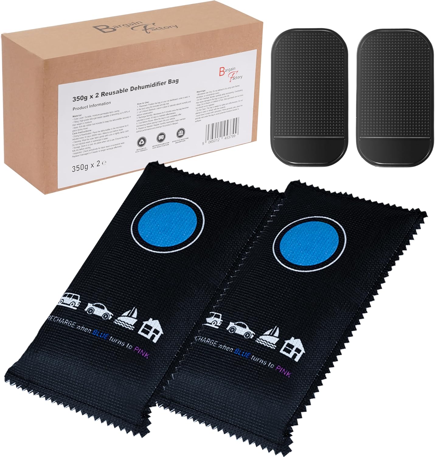 Detalle de BARGAIN FACTORY Car Dehumidifier Bags 2x350g