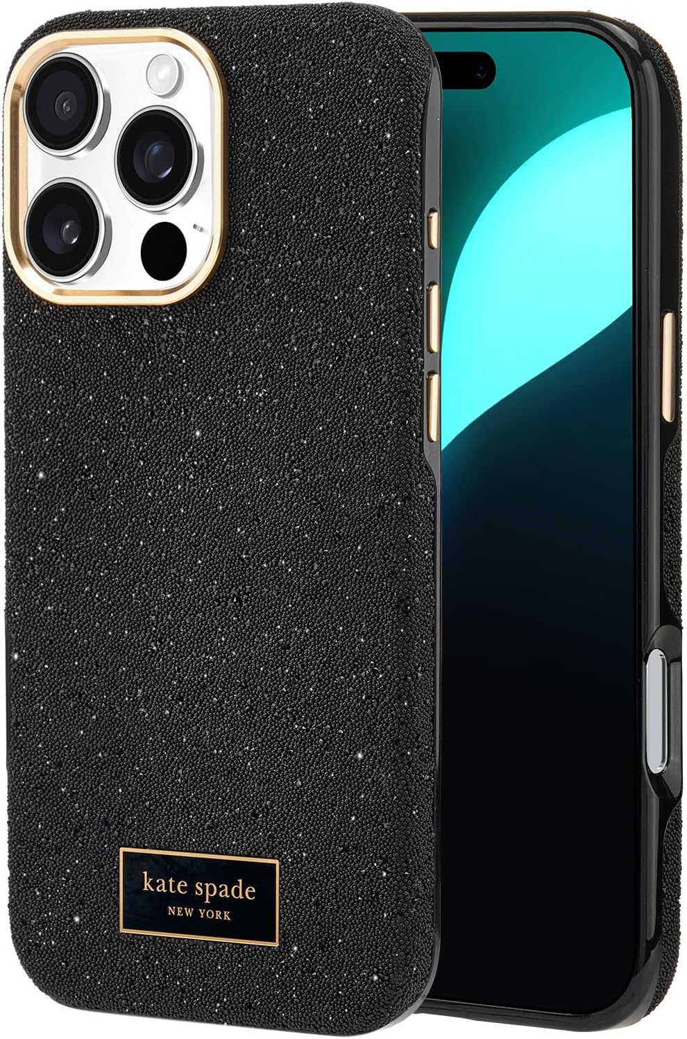 Detalle de Kate Spade New York Crystal Pave Nightfall – etui MagSafe do iPhone’a 16 Pro Max