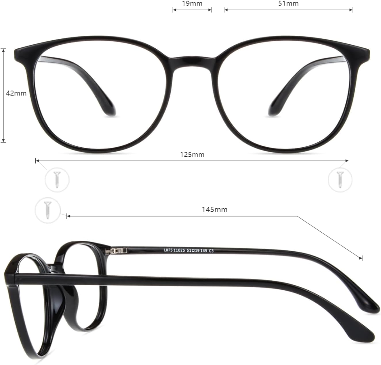 Detalle de Firmoo Blaulicht Brille Computerbrille mit UV-Schutz (TR90, 11 g) für Damen und Herren