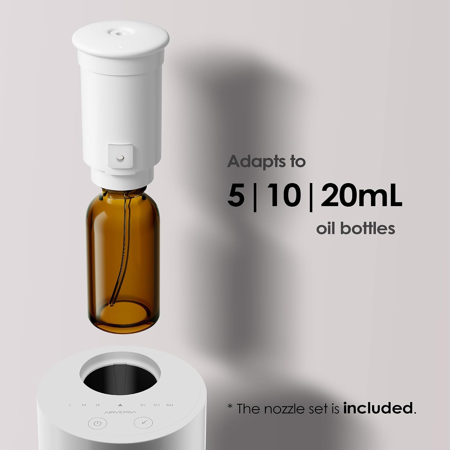 Detalle 2 de Waterless Diffuser for Essential Oils AN6 Cold Gray – 20ml Battery Diffuser