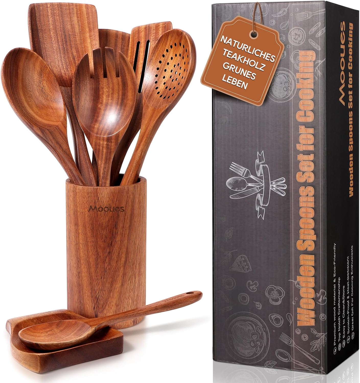Detalle de Mooues Kochlöffel Holz Set 9-teilig