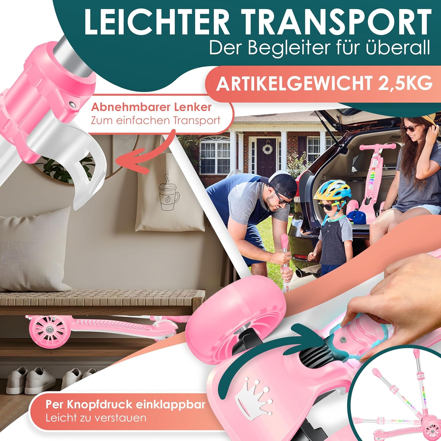 Thumbnail 6 de KIDIZ X-Pro2 Dreiradscooter LED Räder 3–12 Jahre
