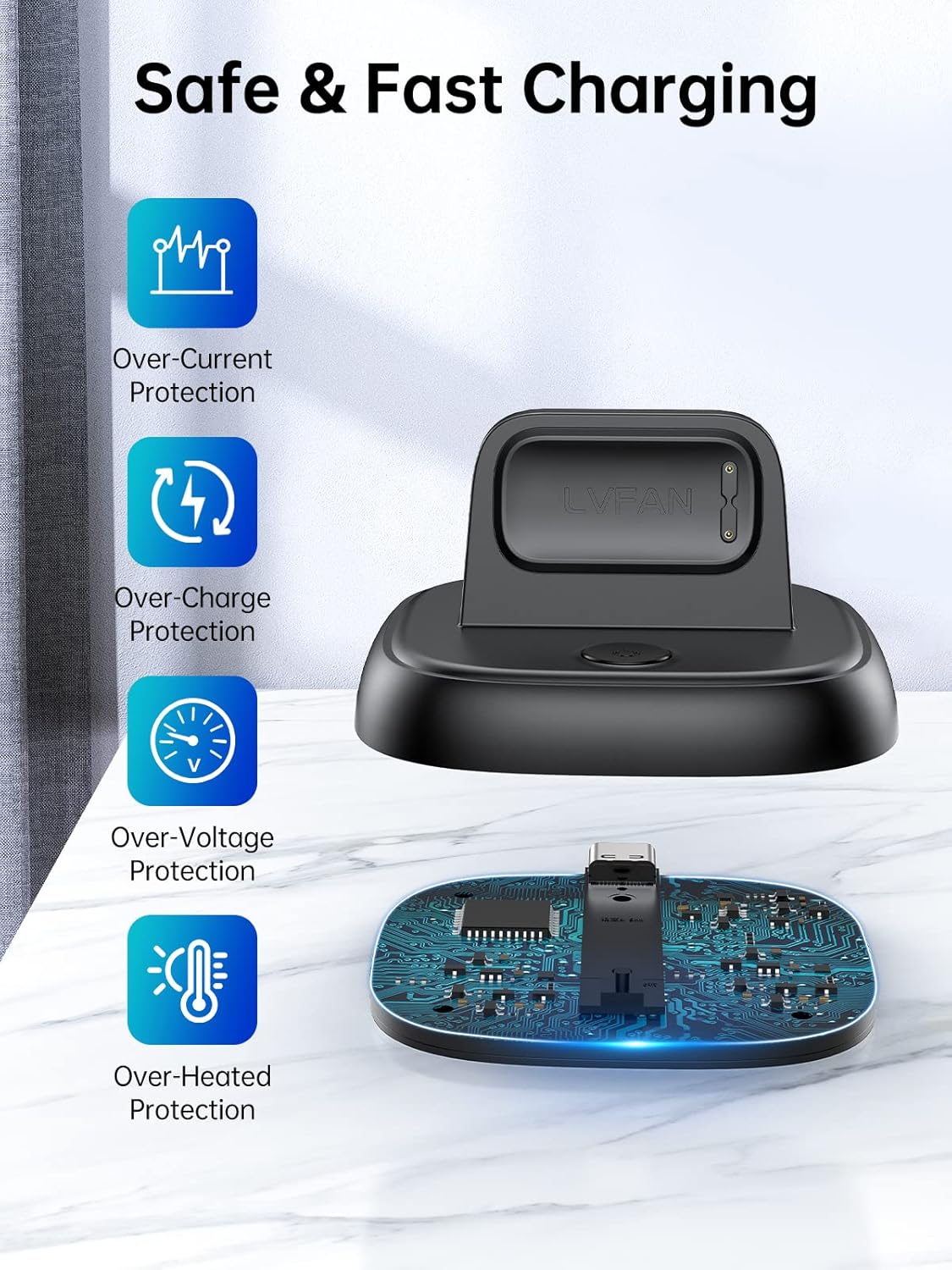 Thumbnail 4 de LVFAN Charger Stand for Fitbit Charge 6 Fast Charging Dock