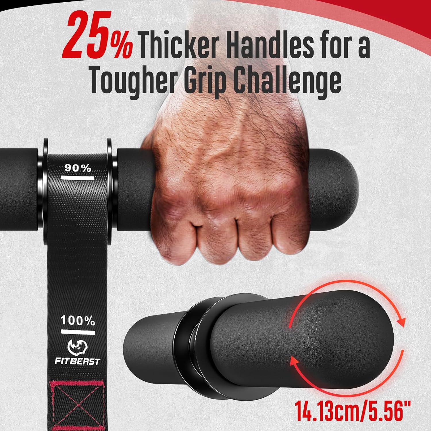 Thumbnail 1 de FitBeast Forearm Strengthener Wrist Roller — Adjustable Grip Trainer
