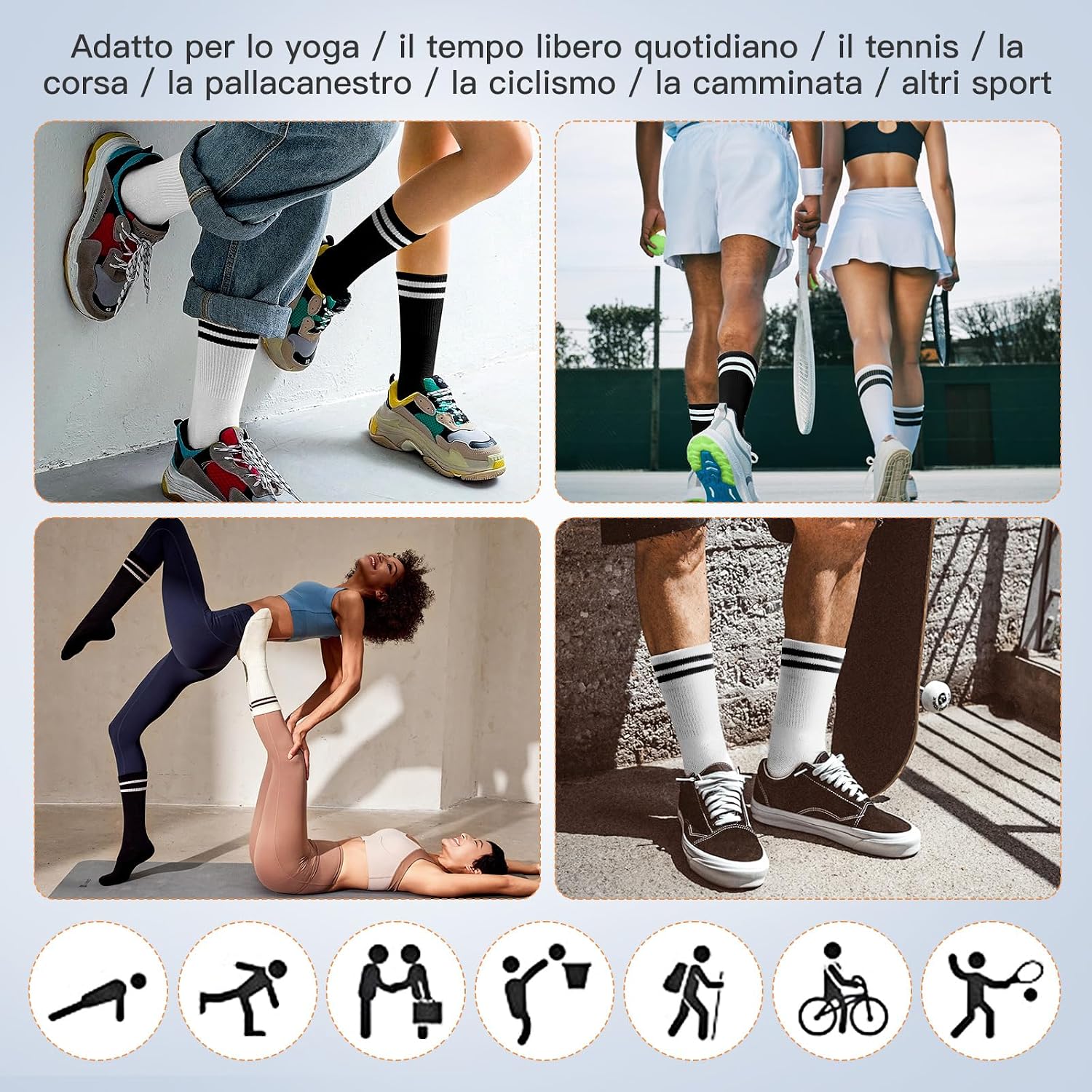 Thumbnail 5 de Smart Sir Calzini sportivi uomo donna 4 paia in cotone