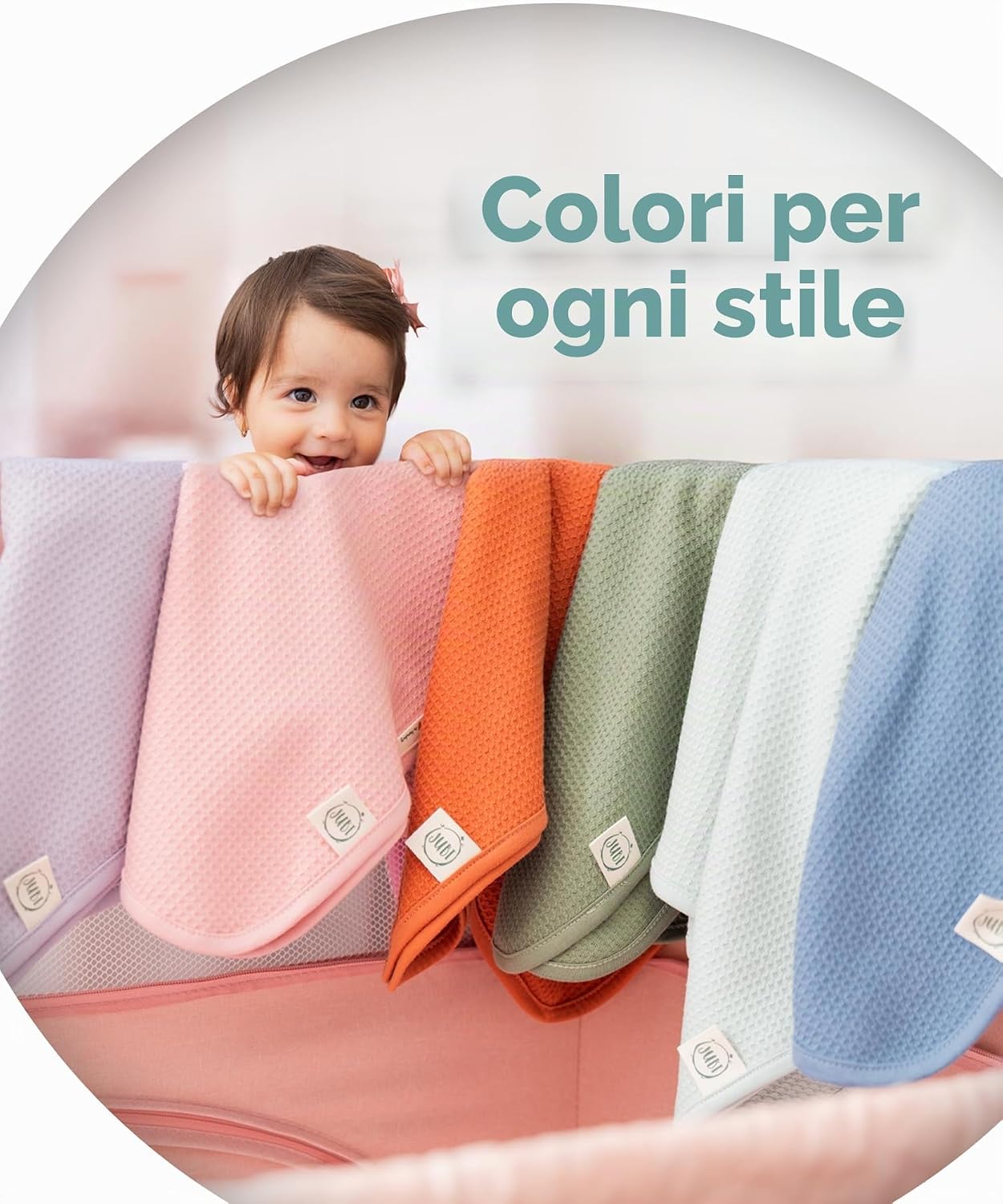 Thumbnail 6 de Jubi Coperta Neonato Estiva 70x100 cm in cotone – leggera, traspirante e certificata Oeko-Tex