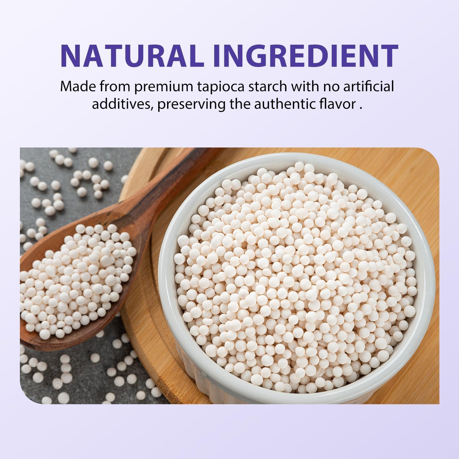 Detalle 2 de Soeos Small Tapioca Pearls, 500g Quick-Cooking Sago for Boba & Desserts