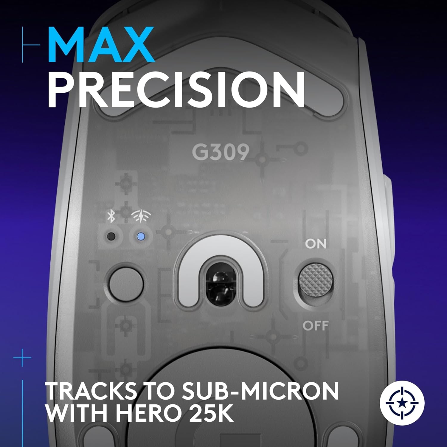 Thumbnail 3 de Logitech G309 LIGHTSPEED Wireless Gaming Mouse (White) with HERO 25K sensor, LIGHTFORCE hybrid switches