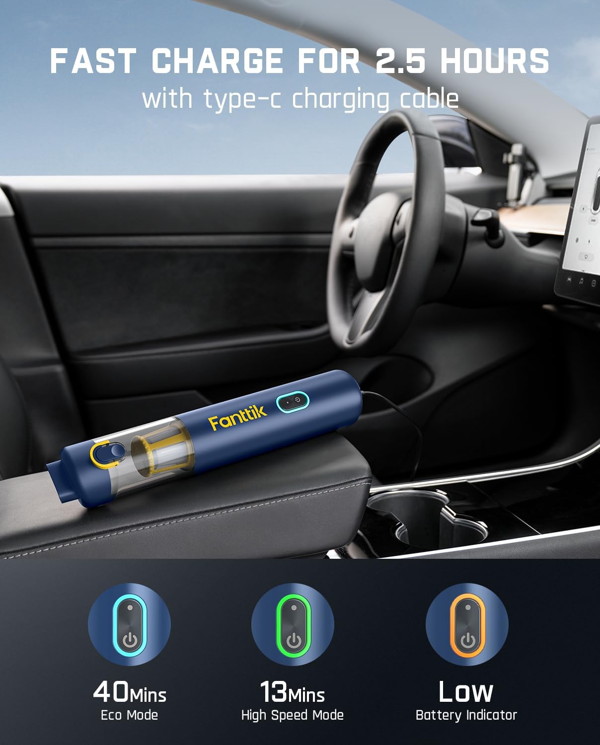 Detalle 2 de Fanttik Slim V8 APEX 19000Pa Vacuum 🧹