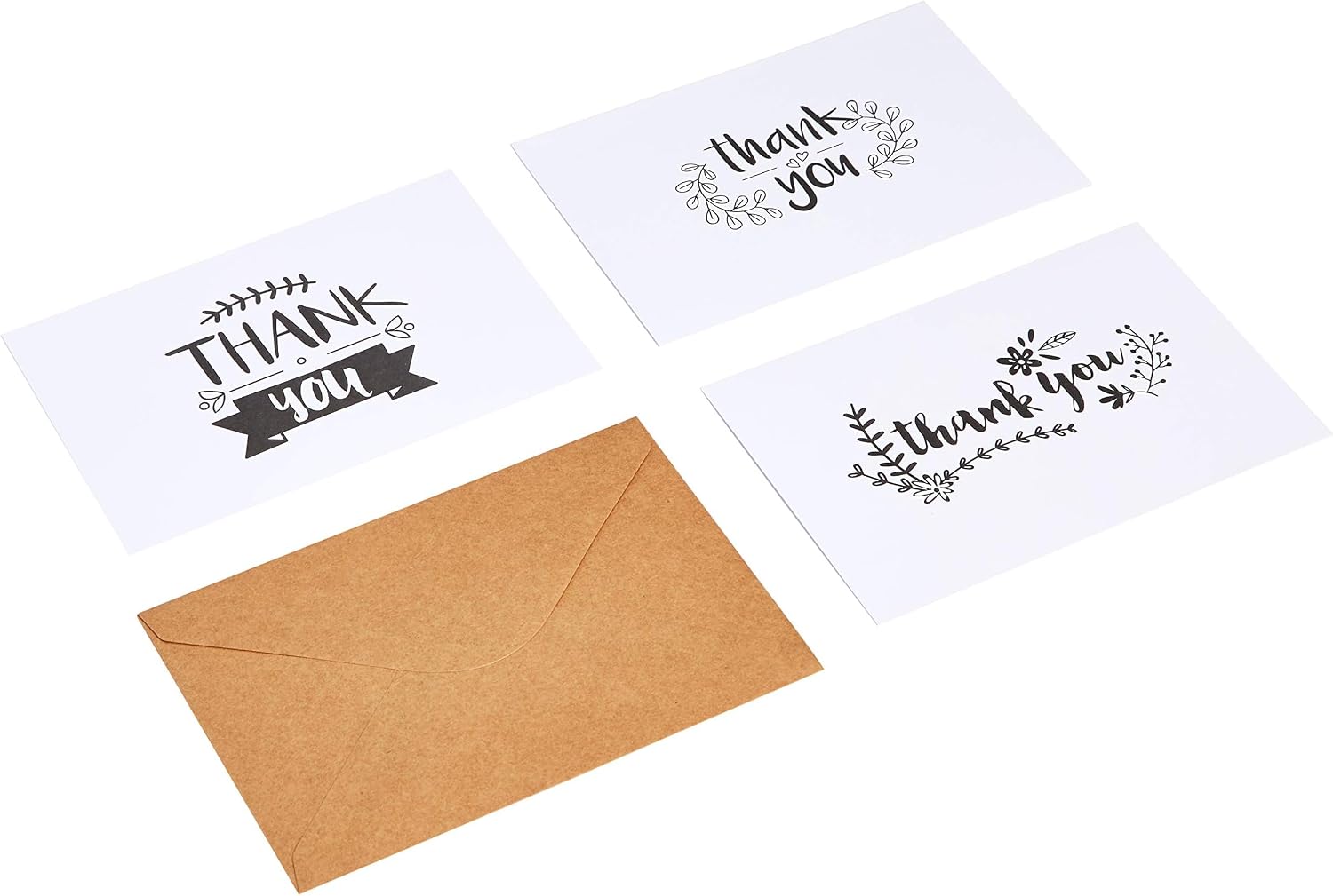 Thumbnail 6 de Amazon Basics Thank You Cards and Envelopes, Black and White, 4" x 6", 48 Count