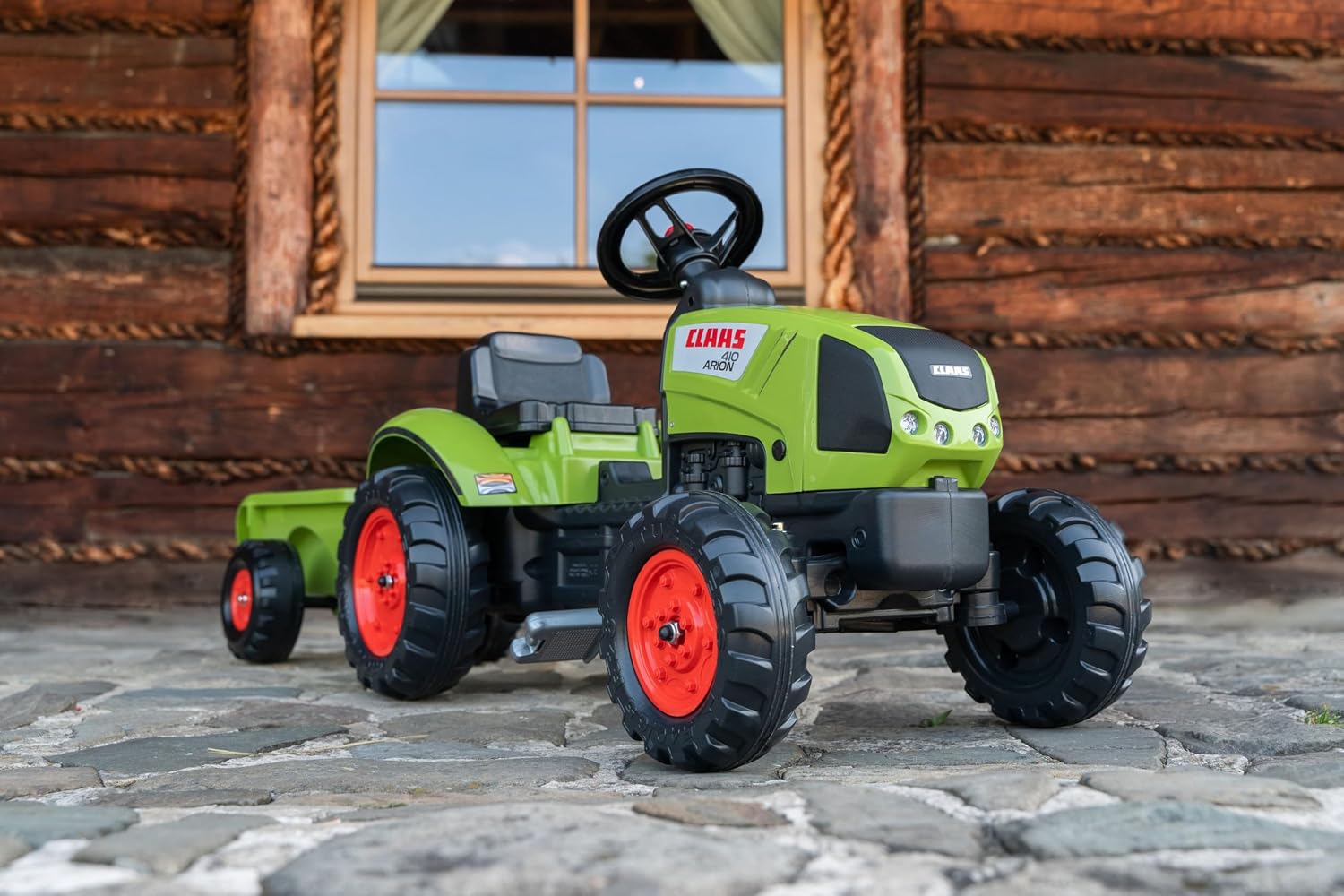 Thumbnail 1 de Falk 2040A Claas Pedal Tractor with Trailer, Steering Wheel and Horn