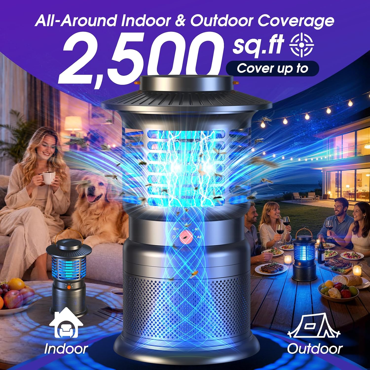 Detalle de Sayneep Cordless Bug Zapper 10000mAh