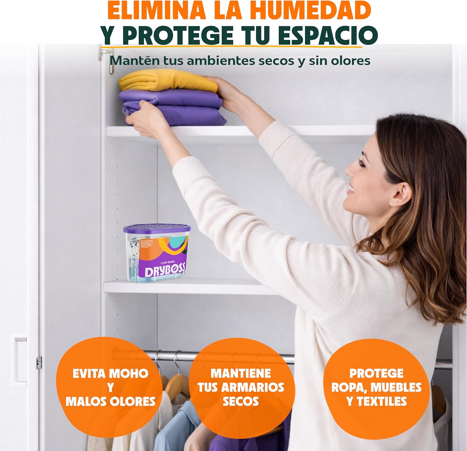 Thumbnail 1 de DRYBOSS Pack x 10 deshumidificador absorbente anti-humedades para armarios, cajones y espacios del hogar