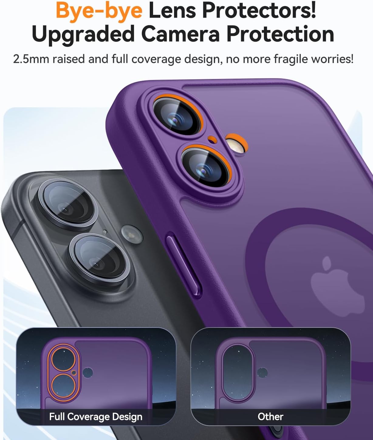 Thumbnail 2 de CANSHN Coque Magnétique pour iPhone 16 Plus (6,7'') — Protection complète de la caméra, Violet foncé
