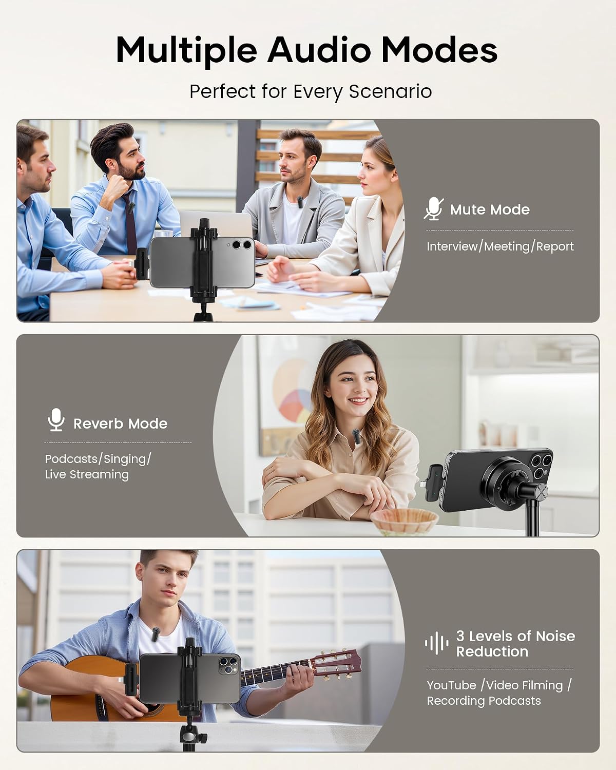 Detalle 2 de CZOCPOS mic-001 Wireless Lavalier Microphone, Dual Mics, 36-Hour Battery