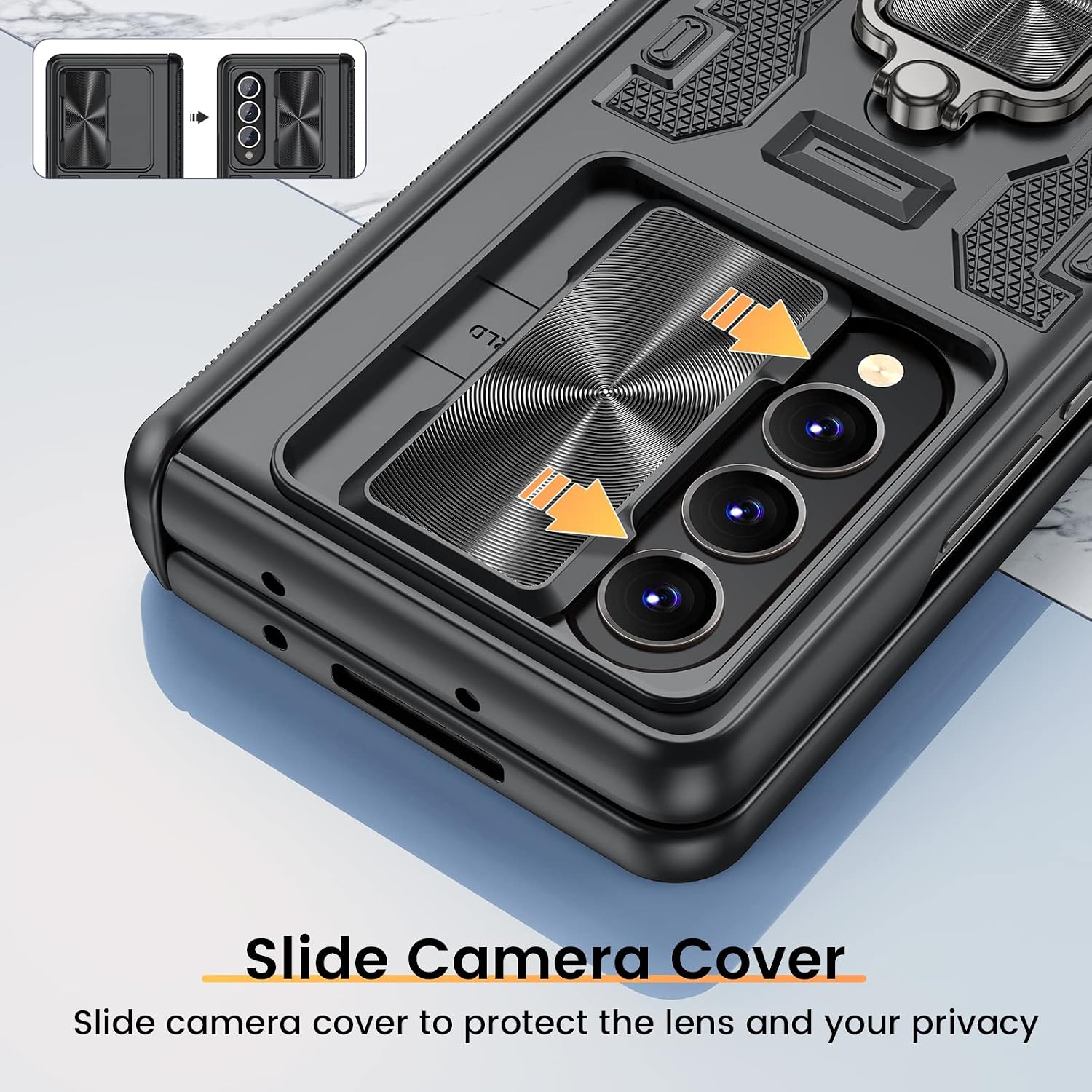 Detalle 2 de VEGO Galaxy Z Fold 4 Case with Hinge Protection, Camera Cover & Stand