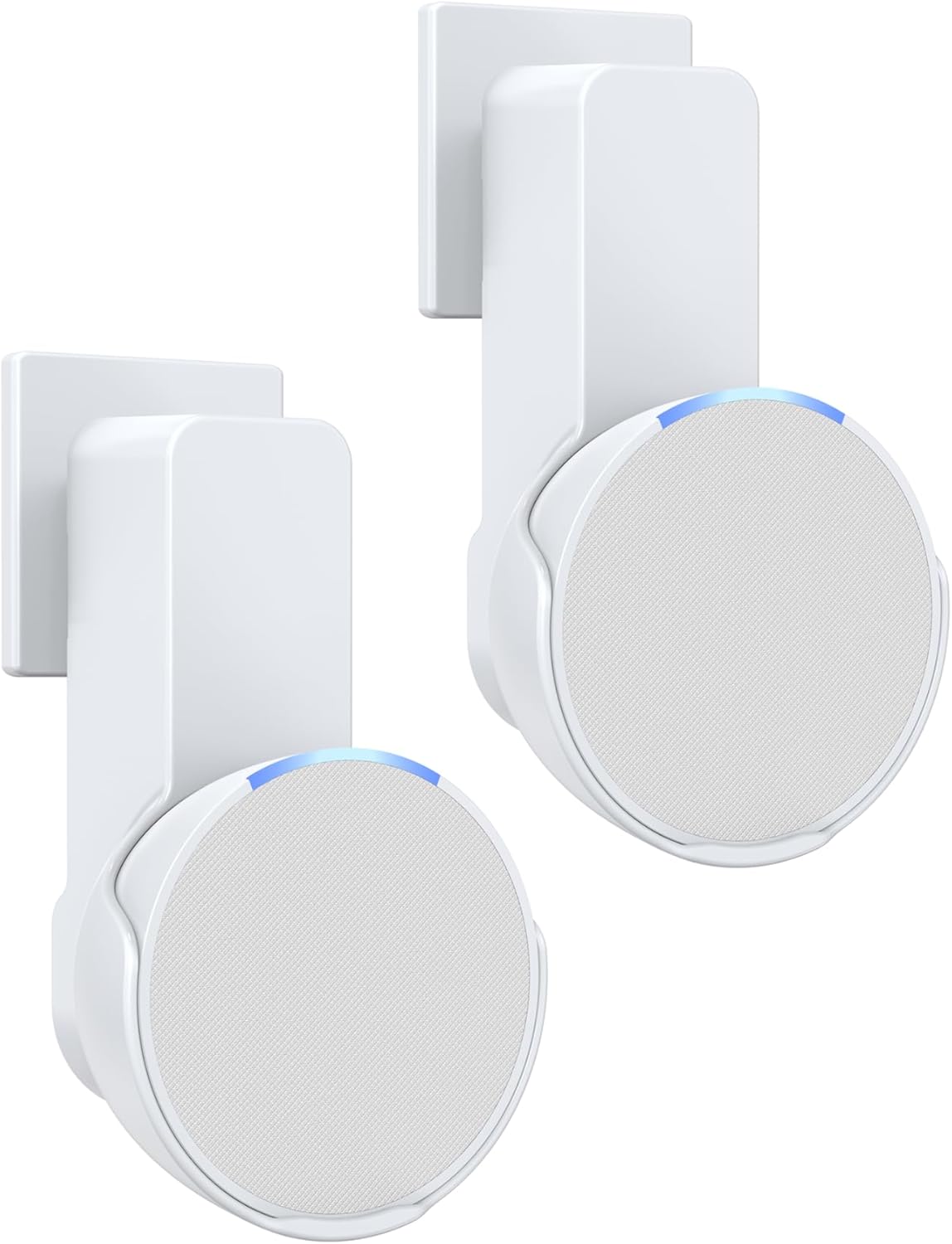 Detalle de Maxonar Wall Mount for Echo PoP & Google Nest Speaker (White, 2-Pack) — no-drill space-saving cable management
