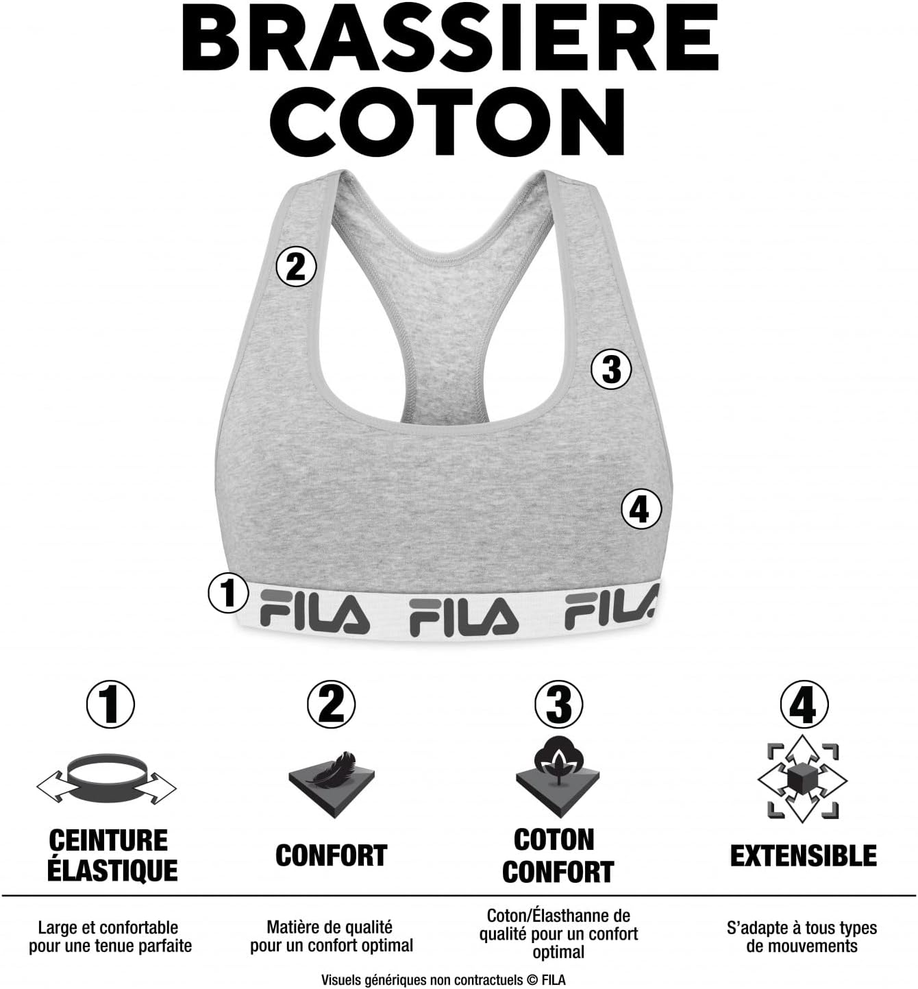 Thumbnail 2 de Reggiseno sportivo da donna Fila Fi/2/Brax3 – comfort, vestibilità e stile senza ferretto