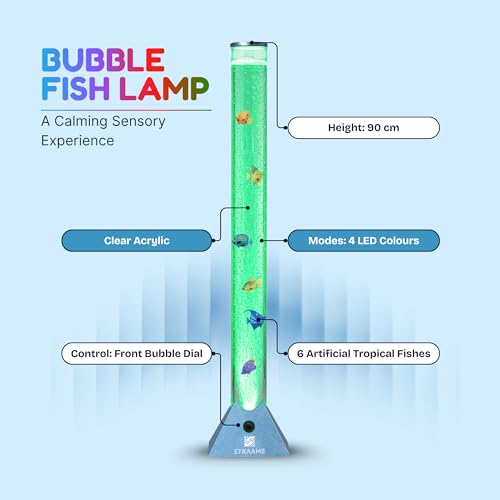 Detalle de Straame 90cm LED Bubble Fish Lamp with Colour Changing Sensory Light