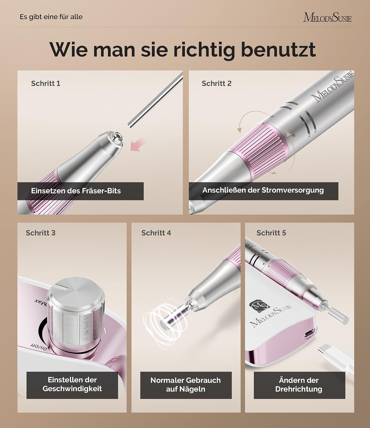 Detalle 2 de MelodySusie SC320F Nagelfräser 30000 U/min