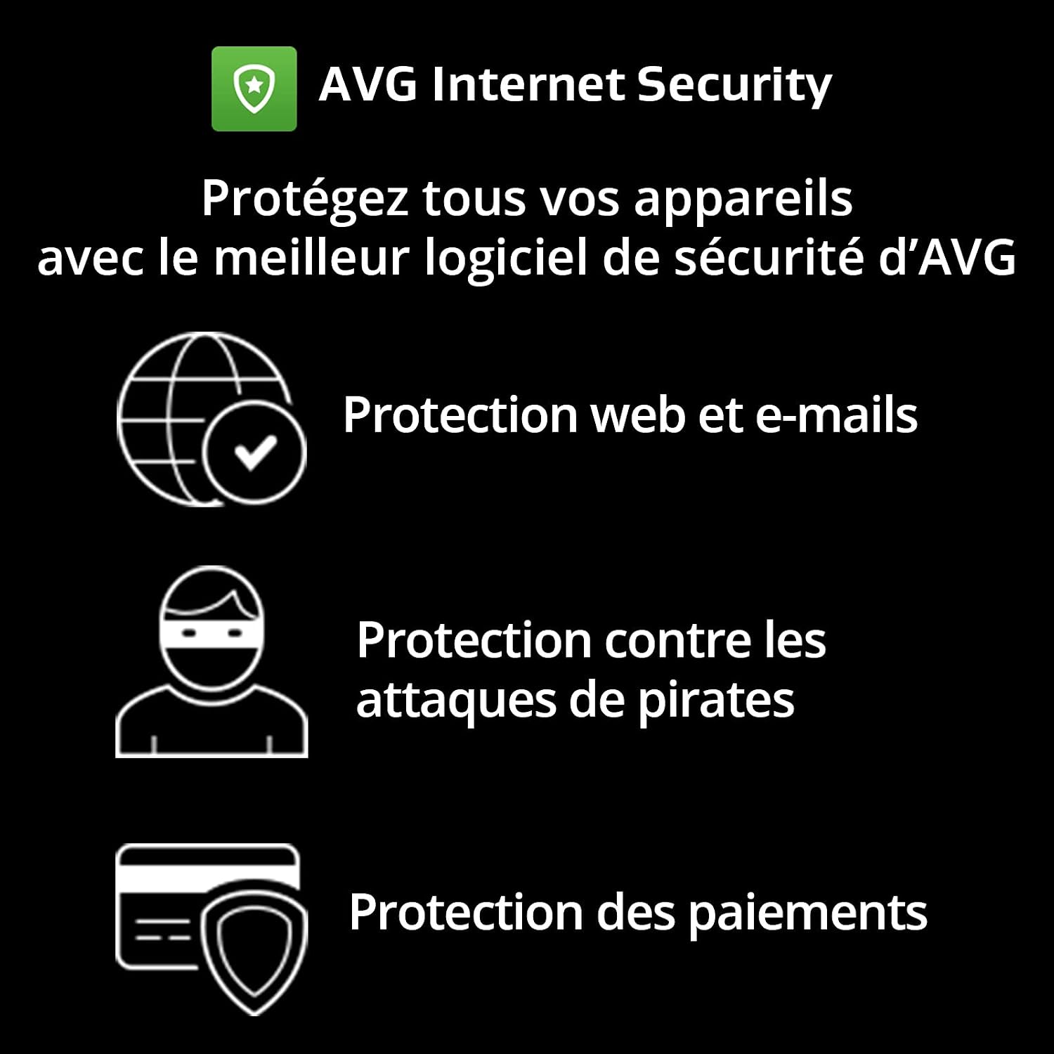 Detalle de AVG Internet Security 2026 — 1 appareil ( Antivirus )