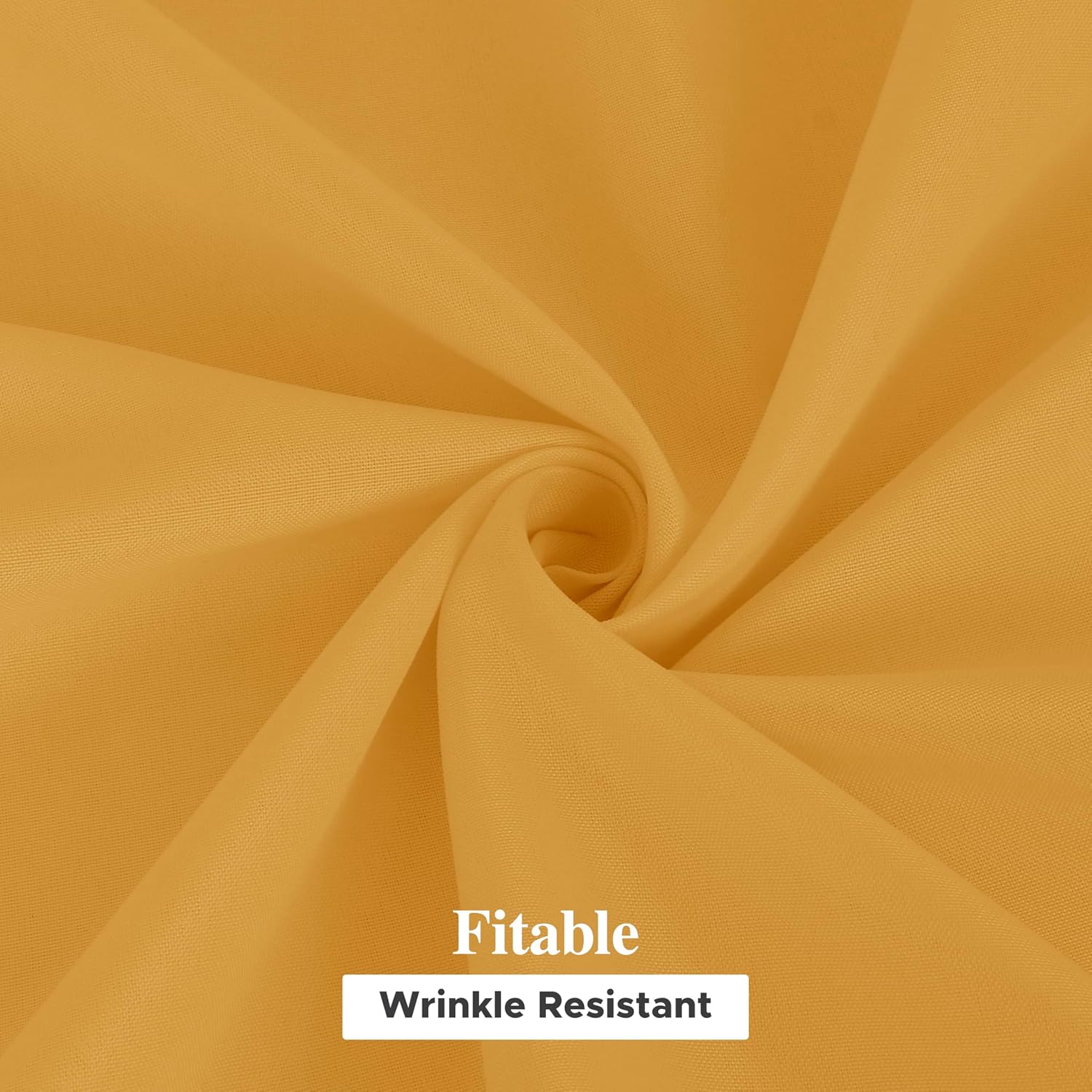 Detalle de Fitable 6 Pack Gold Round Tablecloths - 90 Inches, Wrinkle & Stain Resistant Polyester