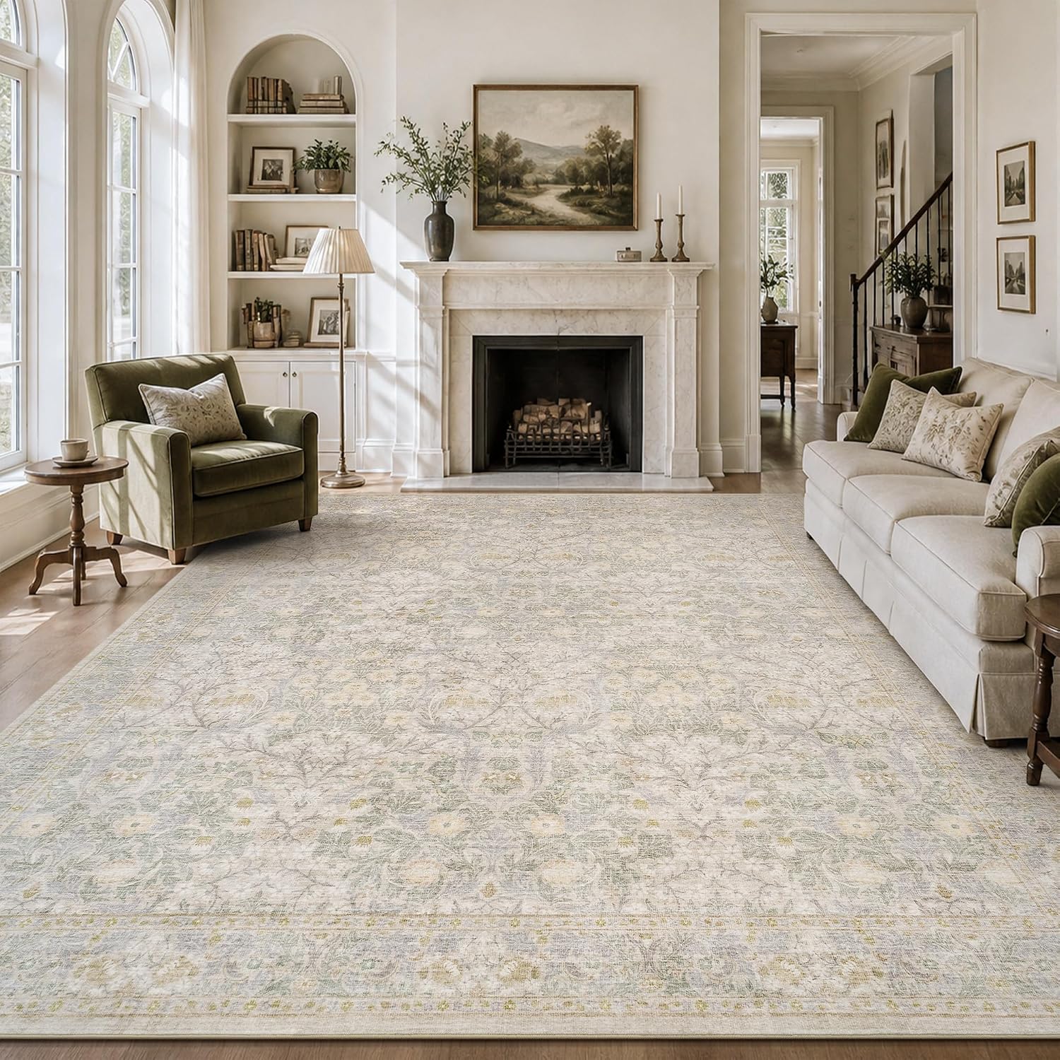 Detalle de Floral Area Rug 6x9 ft