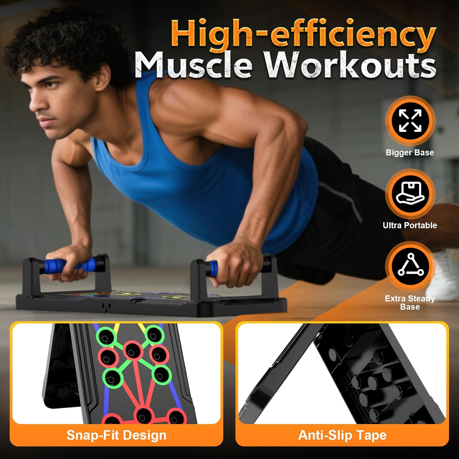 Detalle de IUT Berleng-26K Foldable 30-in-1 Push-Up Board with Ergonomic Handles