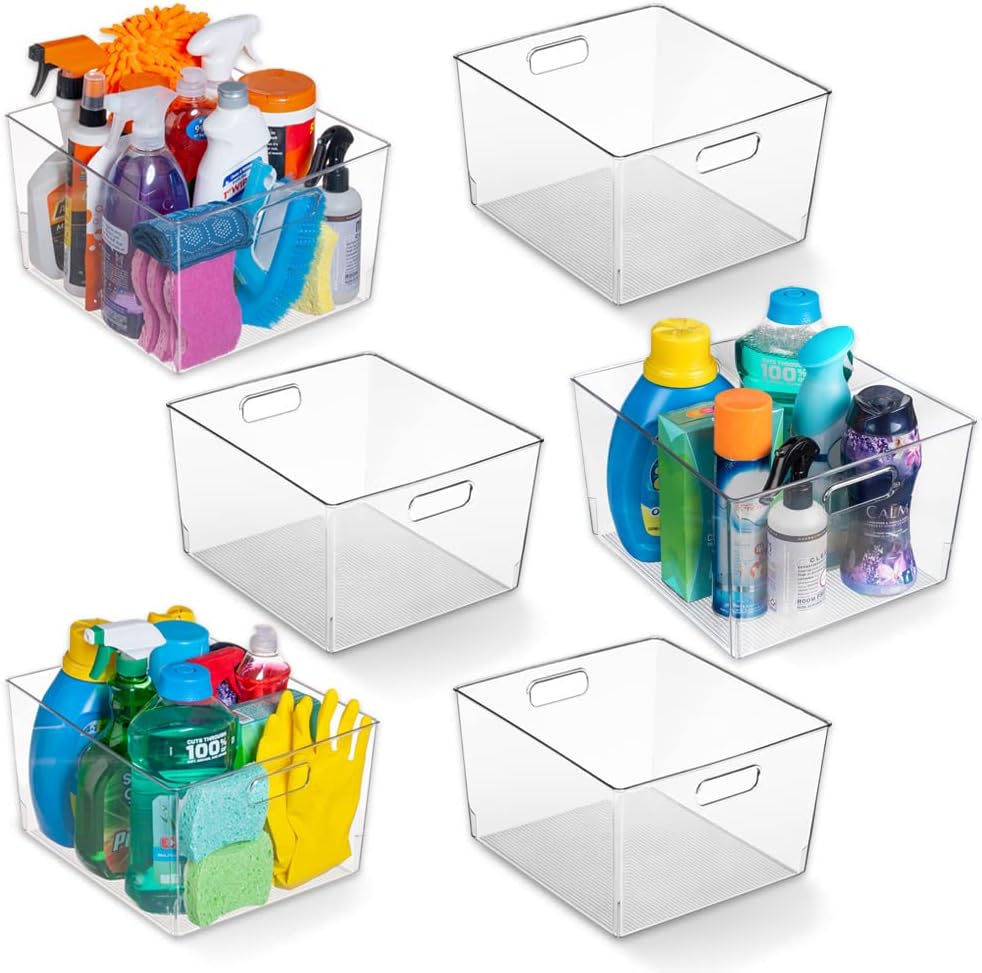 Detalle de ClearSpace Clear Plastic Storage Bins 12 x 11 x 7 in