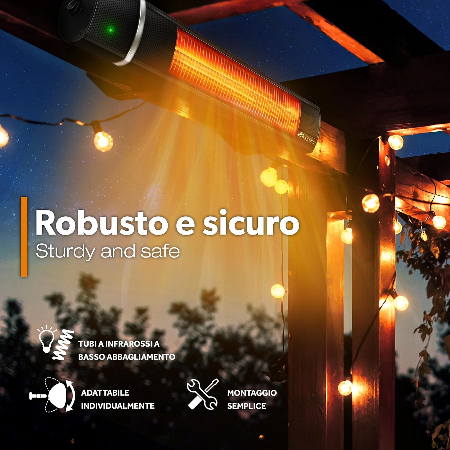 Thumbnail 2 de TRESKO Stufa a Infrarossi 2000W con telecomando