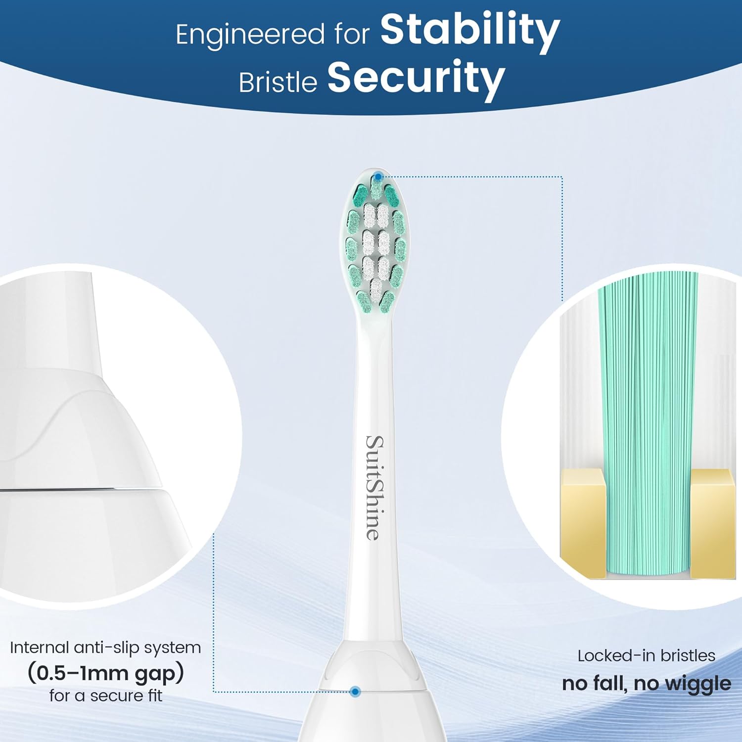 Thumbnail 3 de SuitShine Replacement Toothbrush Heads 8-pack 🪥