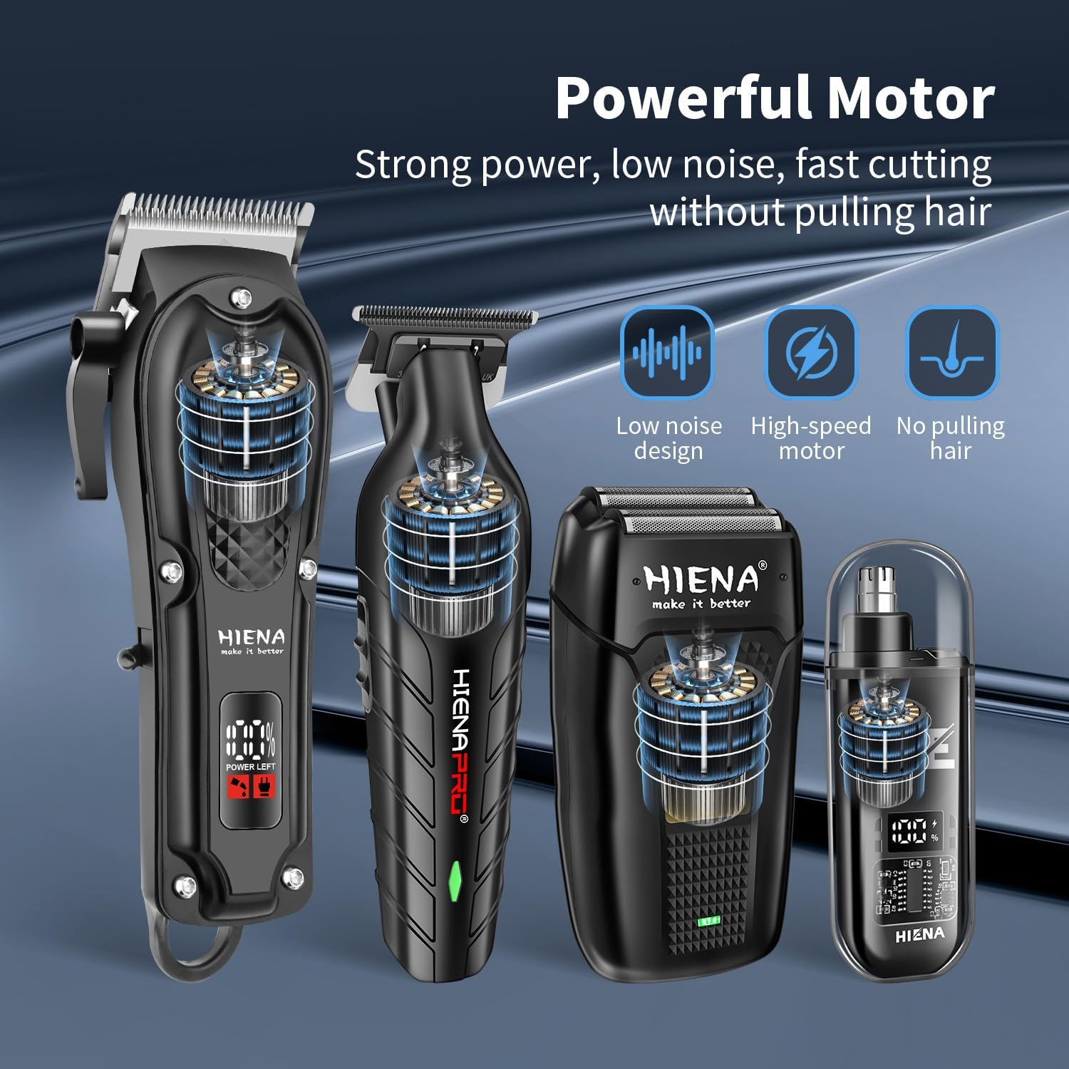 Detalle 1 de HIENA cordless hair cutting set