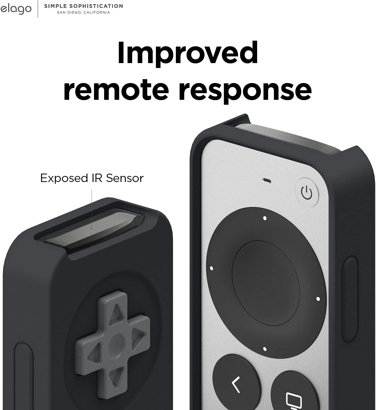 Thumbnail 5 de elago R4 Étui rétro en silicone pour Apple TV 4K Siri Remote 3e (2022) & 2e (2021) – noir