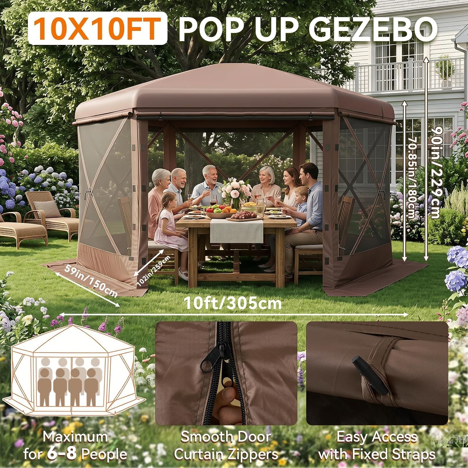 Detalle 2 de Breezestival Pop-Up Canopy Tent, 10x10 ft