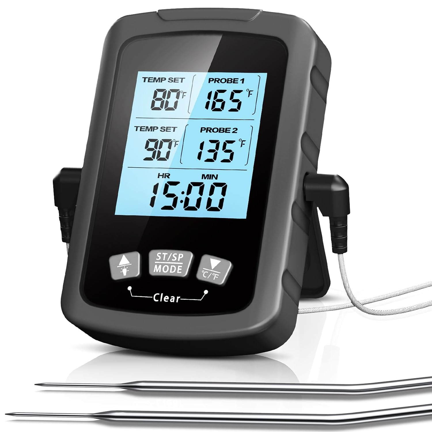 Detalle de CIRYCASE Termometro Cucina Doppia Sonda 16.3 cm – Lettura rapida, dual probe e allarme per BBQ