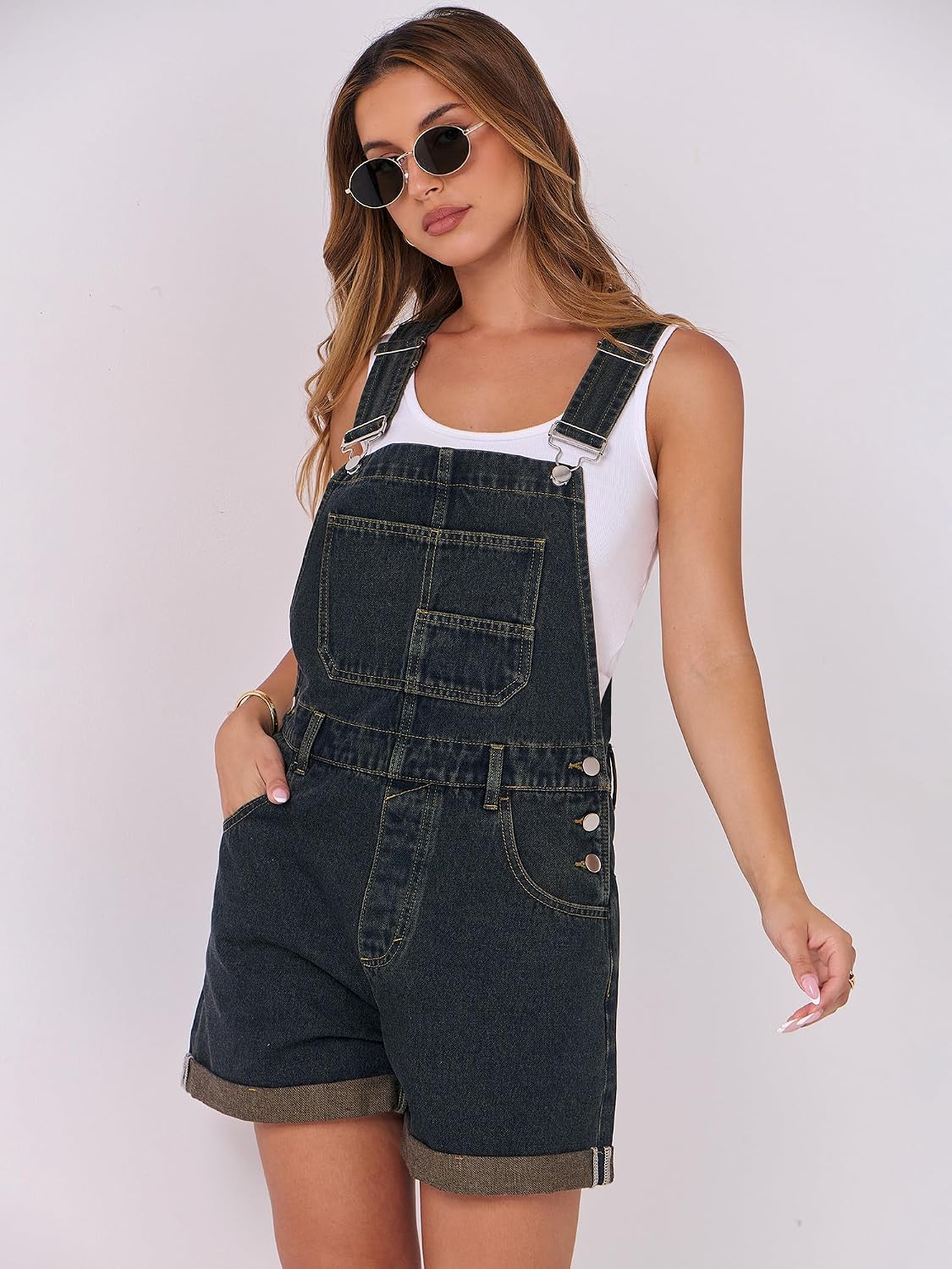 Thumbnail 6 de ANRABESS Women's Denim Overalls Romper Jumpsuit