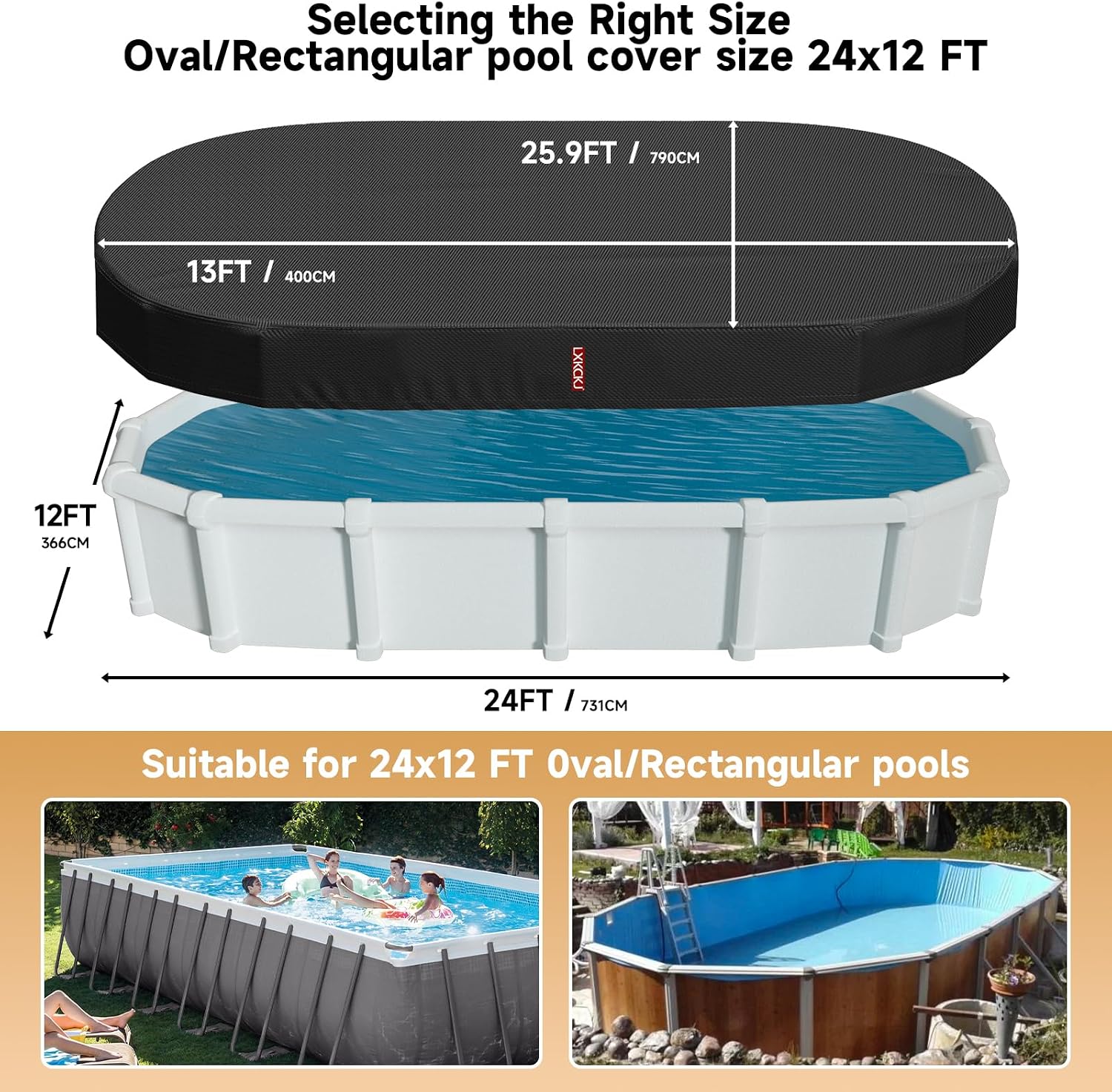 Thumbnail 1 de LXKCKJ 12X24FT Pool Cover for Above Ground Pools