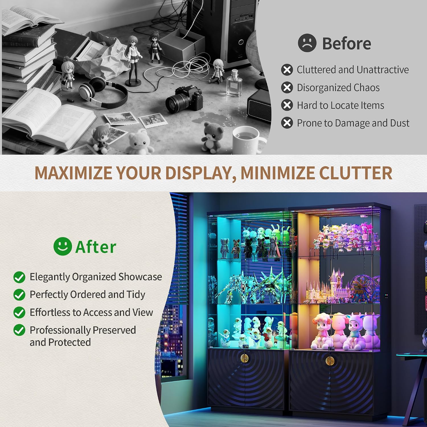 Detalle de Lvifur Display Cabinet, 71-inch