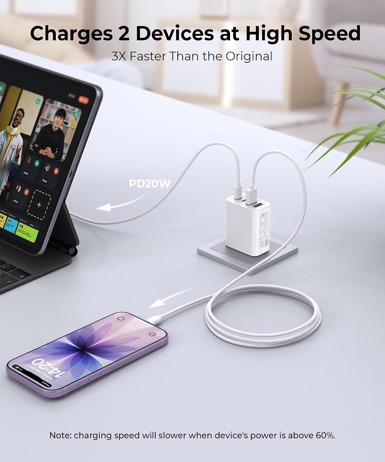 Detalle de 40W USB-C Charger Cube, 2-Pack ⚡