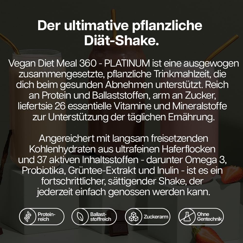 Thumbnail 4 de Protein Works | Vegan Diet Meal 360 – PLATINUM Innovation – Erdbeer-Sahne, 500 g, 8 Mahlzeiten