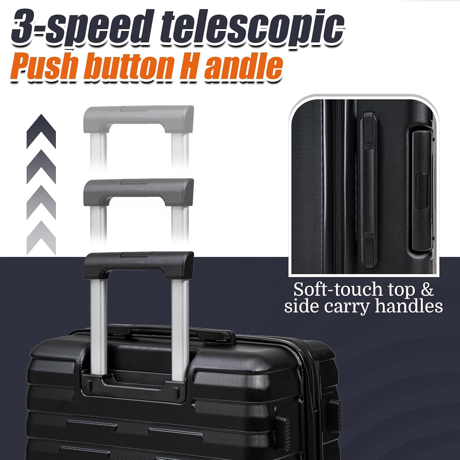 Detalle de Cosbarn Luggage Sets Hardshell 5 Piece: Durable, Lightweight Spinner Suitcases with Tote