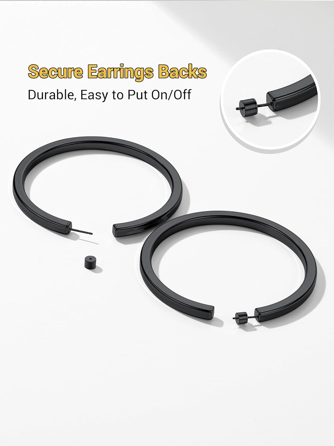 Thumbnail 2 de PROSTEEL Demies créoles ouvertes femme en acier inoxydable 316L, plaqué or ou noir (20–80 mm)
