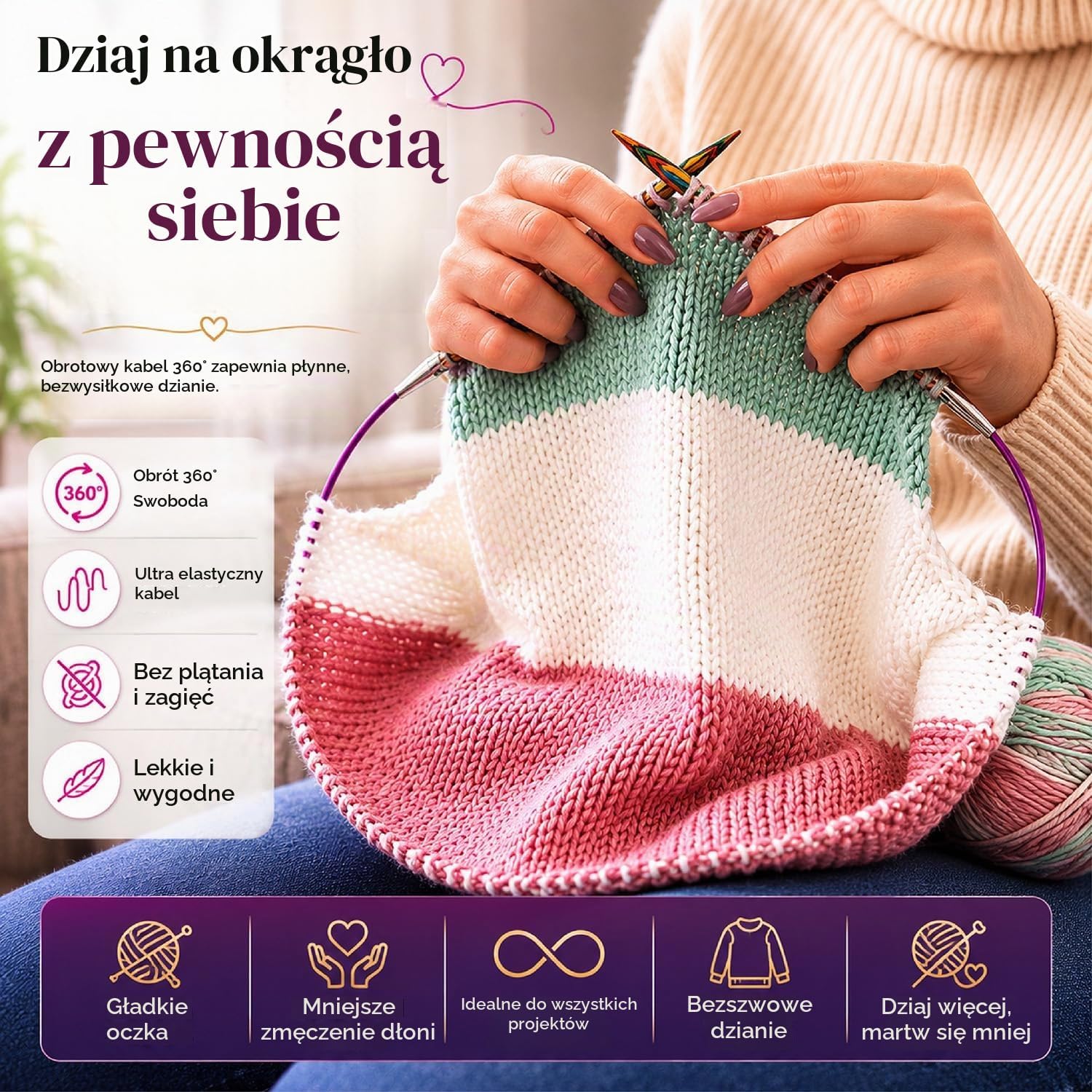 Thumbnail 6 de KnitPro Symfonie 2 – zestaw wymiennych drutów 13 cm, 3 rozmiary 4–6 mm