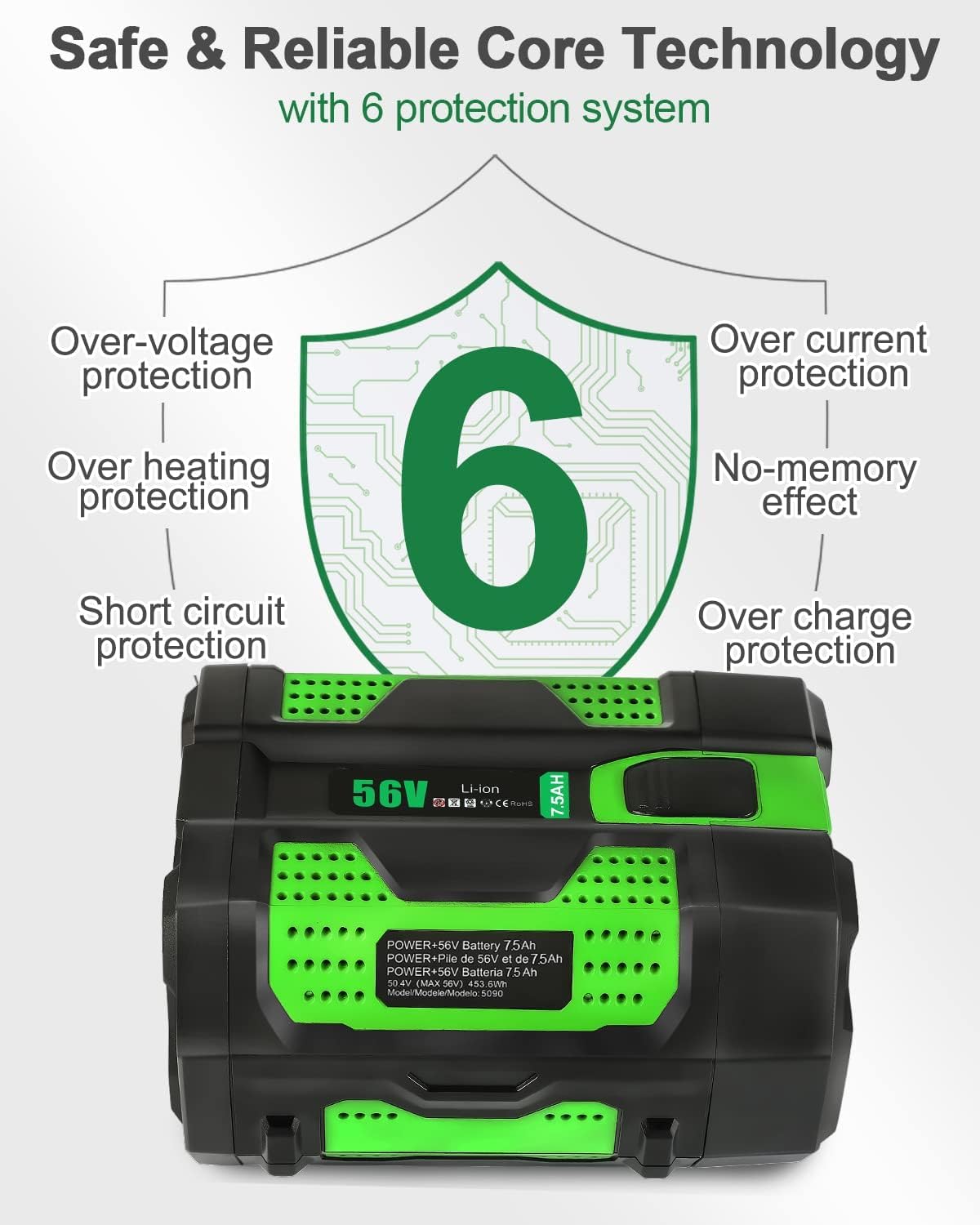 Thumbnail 5 de LiBatter E5100 56V 7.5Ah Replacement Battery with LED Indicator