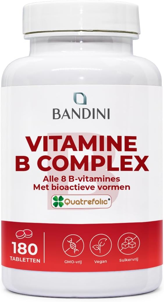 Detalle de BANDINI Vitamine B-complex, 180 veganistische tabletten met Quatrefolic®