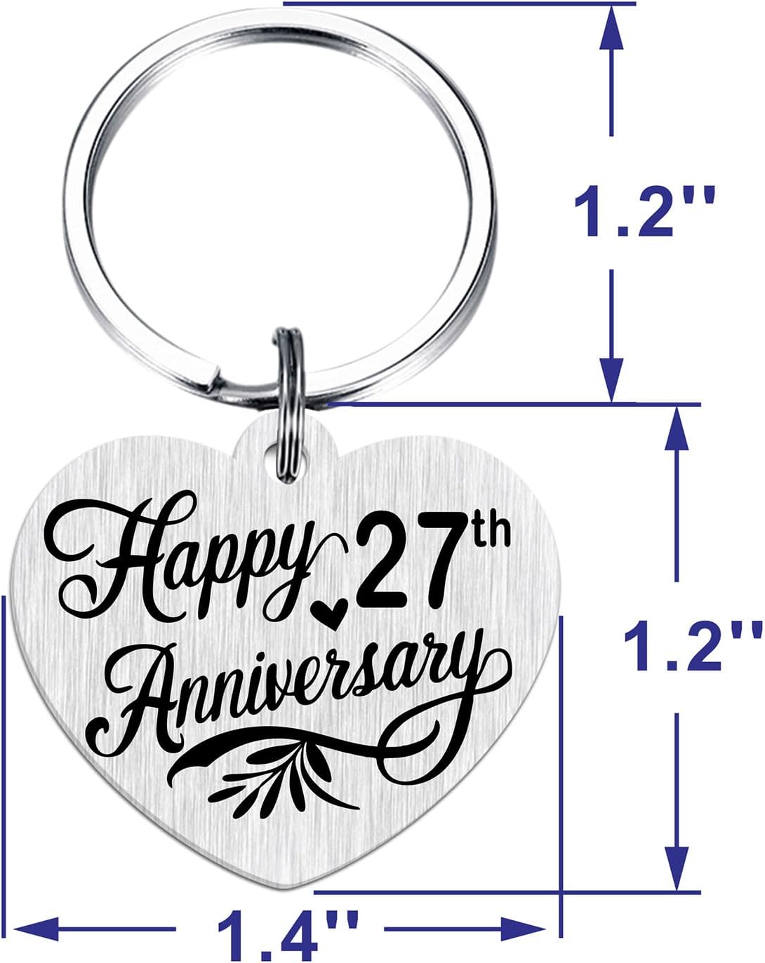 Thumbnail 1 de Tangvo Wedding Anniversary Keychain for Women and Men — Double-Sided Engraved Heart